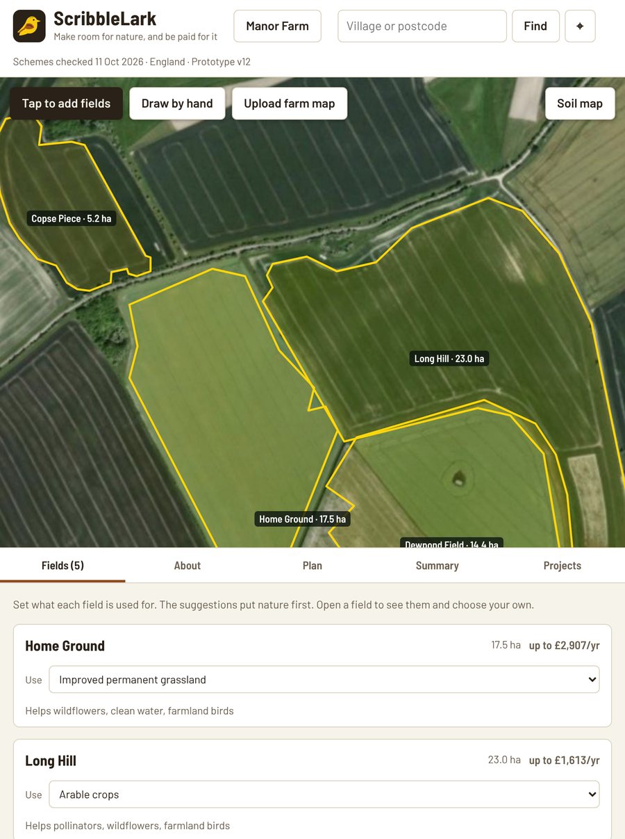 The same screen on a tablet, with the map above the field list.